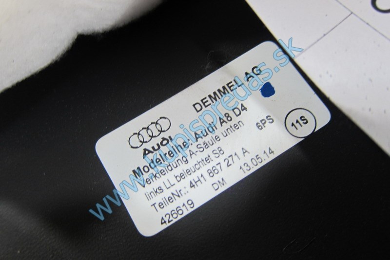 Ľavá predná prahová lišta podsvietená AUDI S8 4H0